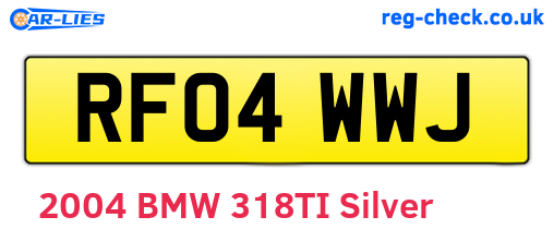 RF04WWJ are the vehicle registration plates.