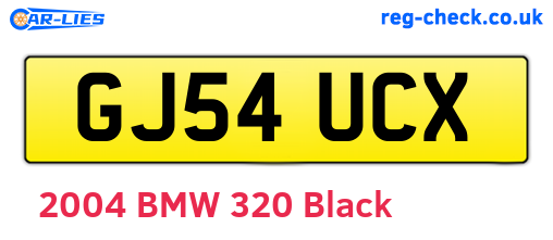 GJ54UCX are the vehicle registration plates.