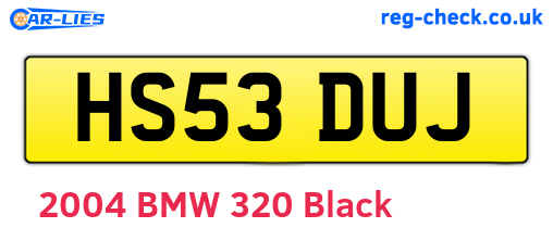 HS53DUJ are the vehicle registration plates.