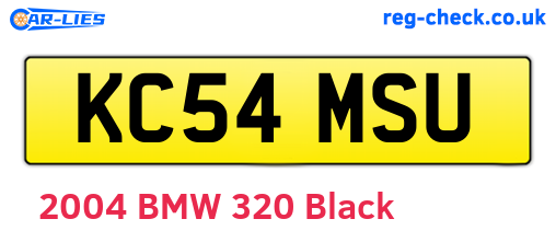 KC54MSU are the vehicle registration plates.
