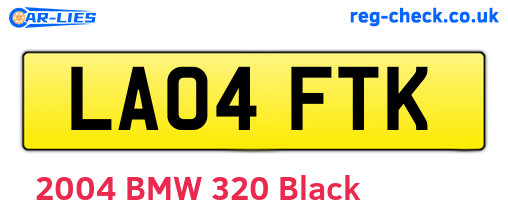 LA04FTK are the vehicle registration plates.