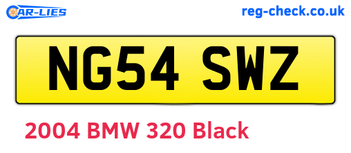 NG54SWZ are the vehicle registration plates.