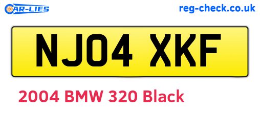 NJ04XKF are the vehicle registration plates.
