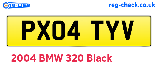 PX04TYV are the vehicle registration plates.