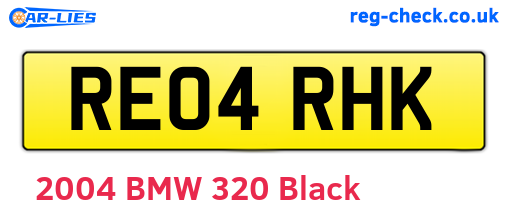 RE04RHK are the vehicle registration plates.
