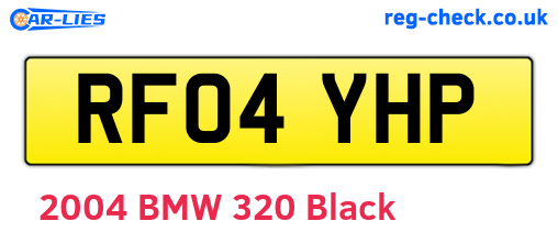 RF04YHP are the vehicle registration plates.