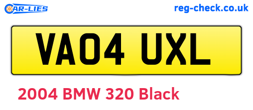 VA04UXL are the vehicle registration plates.