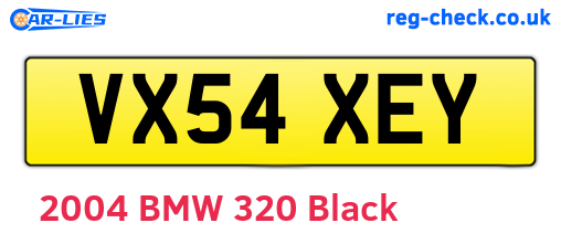 VX54XEY are the vehicle registration plates.
