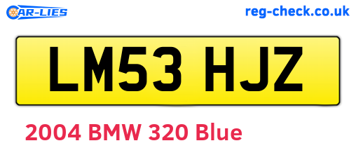 LM53HJZ are the vehicle registration plates.