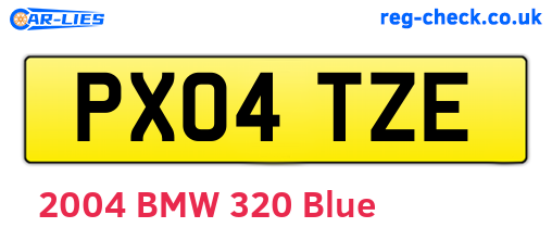 PX04TZE are the vehicle registration plates.