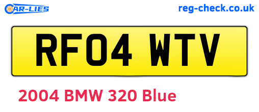 RF04WTV are the vehicle registration plates.