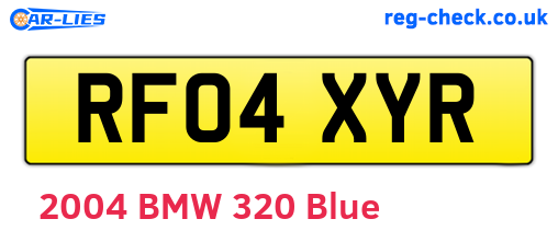 RF04XYR are the vehicle registration plates.