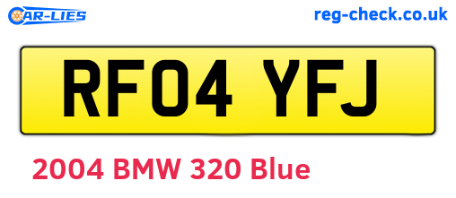 RF04YFJ are the vehicle registration plates.