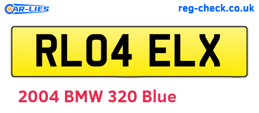 RL04ELX are the vehicle registration plates.