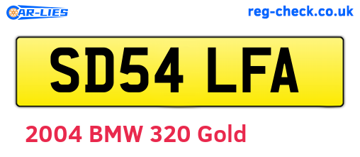 SD54LFA are the vehicle registration plates.