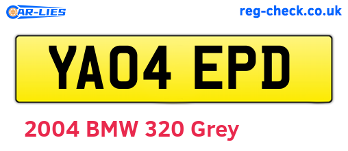 YA04EPD are the vehicle registration plates.