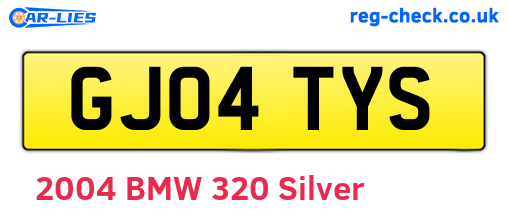 GJ04TYS are the vehicle registration plates.