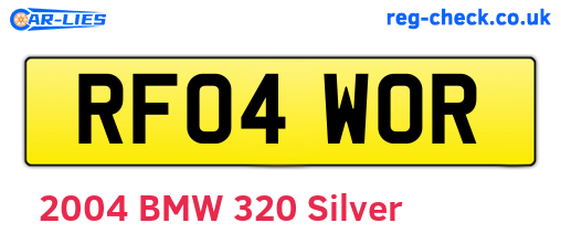 RF04WOR are the vehicle registration plates.