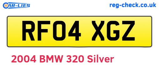 RF04XGZ are the vehicle registration plates.