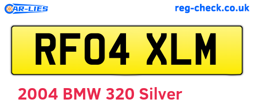RF04XLM are the vehicle registration plates.