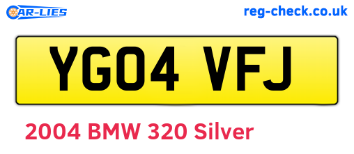 YG04VFJ are the vehicle registration plates.