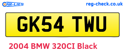 GK54TWU are the vehicle registration plates.