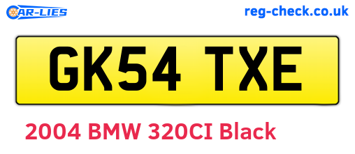 GK54TXE are the vehicle registration plates.