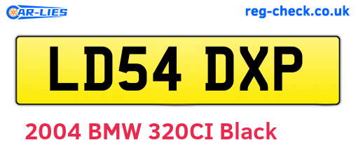 LD54DXP are the vehicle registration plates.
