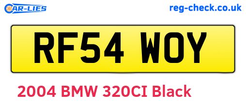 RF54WOY are the vehicle registration plates.
