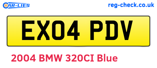 EX04PDV are the vehicle registration plates.