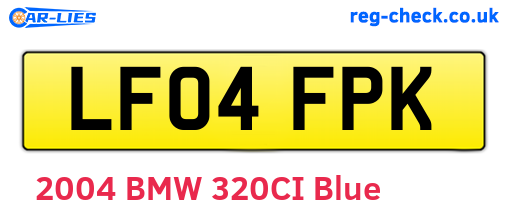 LF04FPK are the vehicle registration plates.