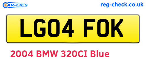 LG04FOK are the vehicle registration plates.