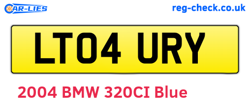 LT04URY are the vehicle registration plates.