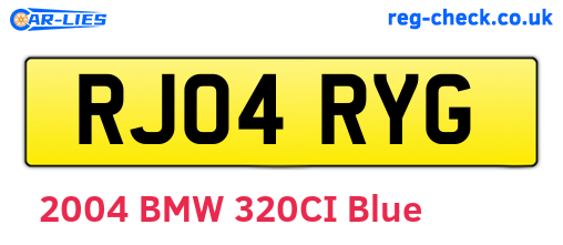 RJ04RYG are the vehicle registration plates.