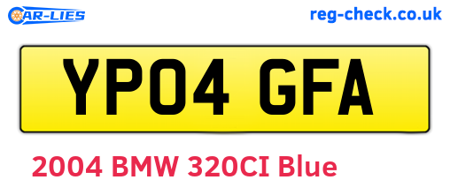 YP04GFA are the vehicle registration plates.