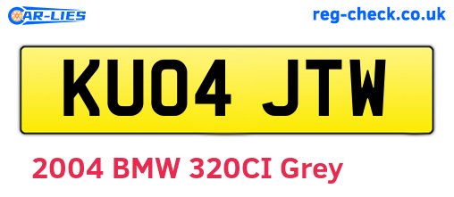 KU04JTW are the vehicle registration plates.