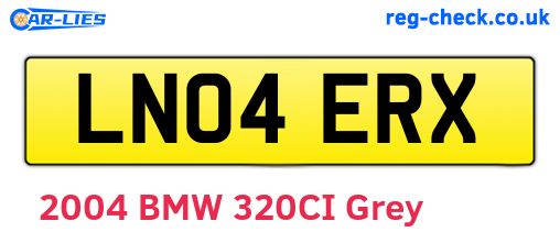 LN04ERX are the vehicle registration plates.