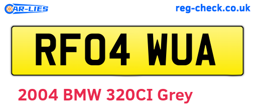 RF04WUA are the vehicle registration plates.
