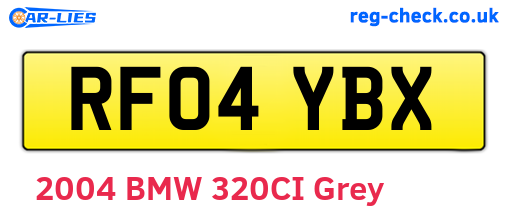 RF04YBX are the vehicle registration plates.