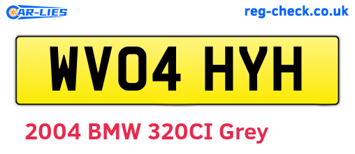 WV04HYH are the vehicle registration plates.