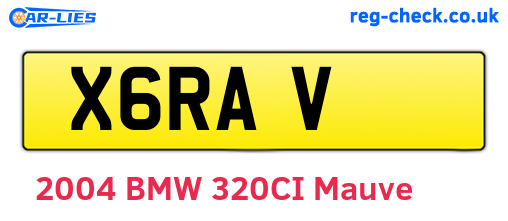 X6RAV are the vehicle registration plates.