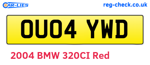 OU04YWD are the vehicle registration plates.