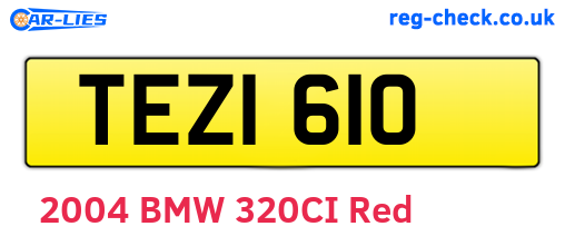 TEZ1610 are the vehicle registration plates.
