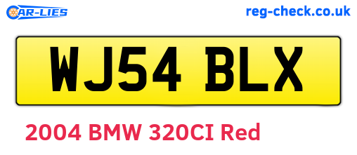 WJ54BLX are the vehicle registration plates.
