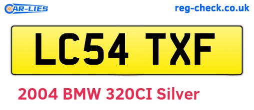 LC54TXF are the vehicle registration plates.