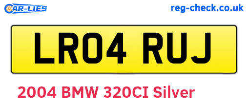 LR04RUJ are the vehicle registration plates.