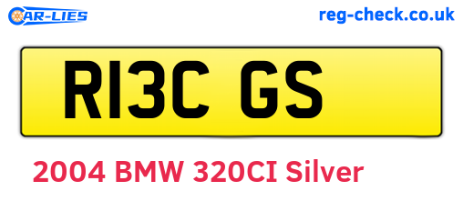 R13CGS are the vehicle registration plates.