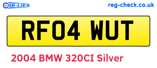 RF04WUT are the vehicle registration plates.