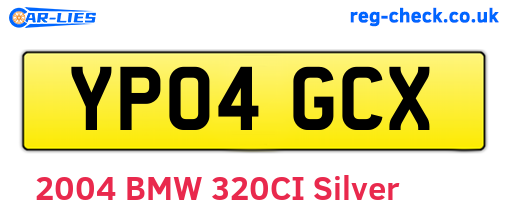 YP04GCX are the vehicle registration plates.