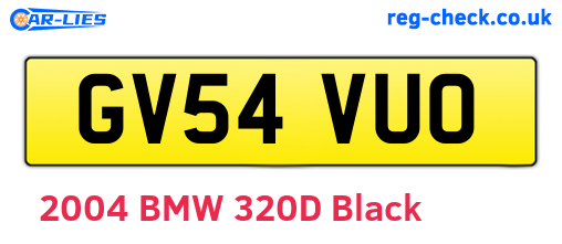 GV54VUO are the vehicle registration plates.